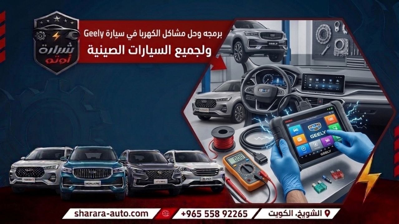 برمجه وحل مشاكل الكهربا في سيارة Geely ولجميع السيارات الصينيه افضل كراج بالكويت شرارة اوتو 55892265